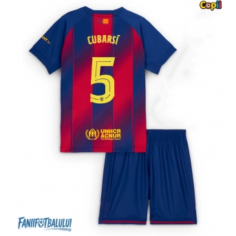 Barcelona Pau Cubarsi #5 Echipament de Fotbal Replică 2025-26 Copii Acasa (+ Șorturi)
